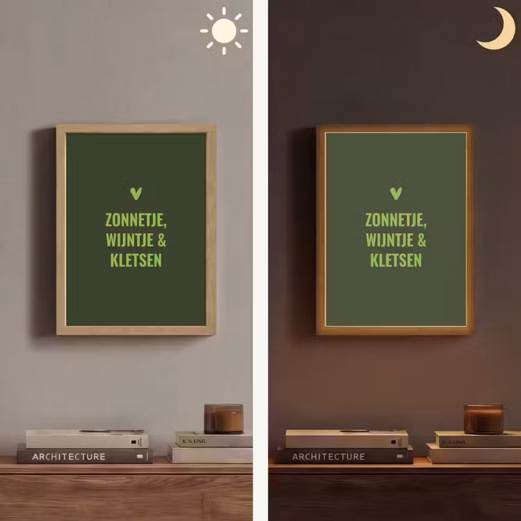 Lightbox - Wandlamp - Donkergroen - Quote - Zon - Zomer — 5