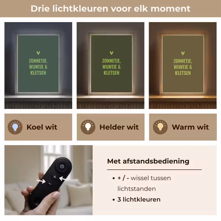 Lightbox - Wandlamp - Donkergroen - Quote - Zon - Zomer — 7