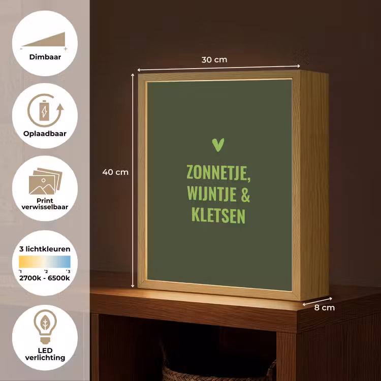 Lightbox - Wandlamp - Donkergroen - Quote - Zon - Zomer — 9