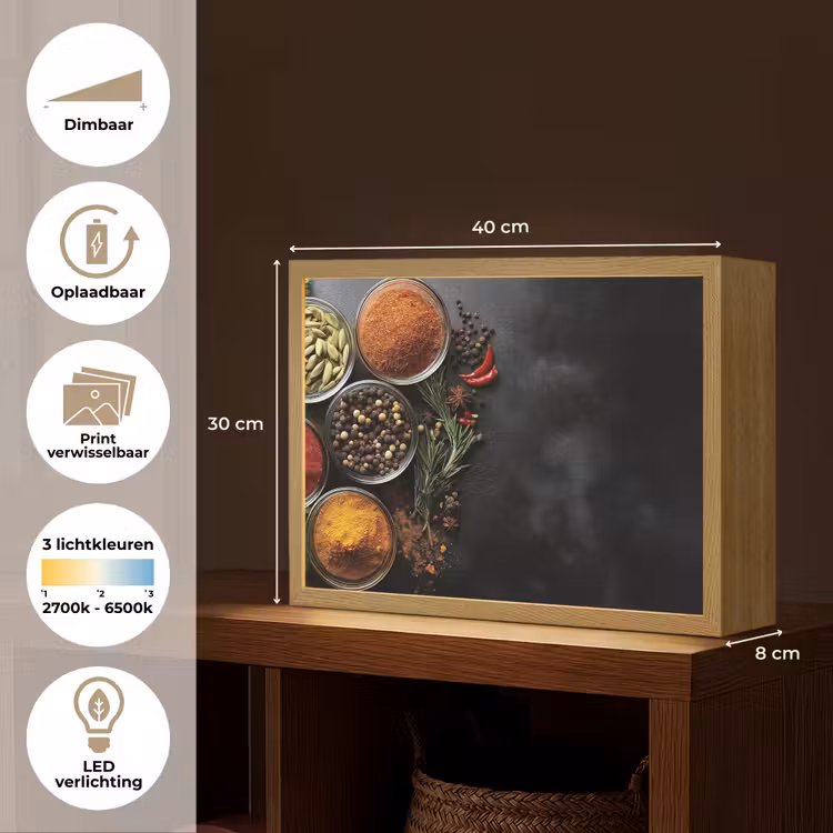 Lightbox - Wandlamp - Glazen - Bakjes - Blaadjes - Kruiden — 10