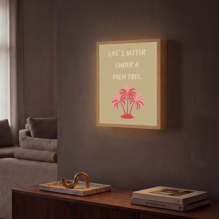 Lightbox - Wandlamp - Groen - Zomer - Quote - Palmboom — 2