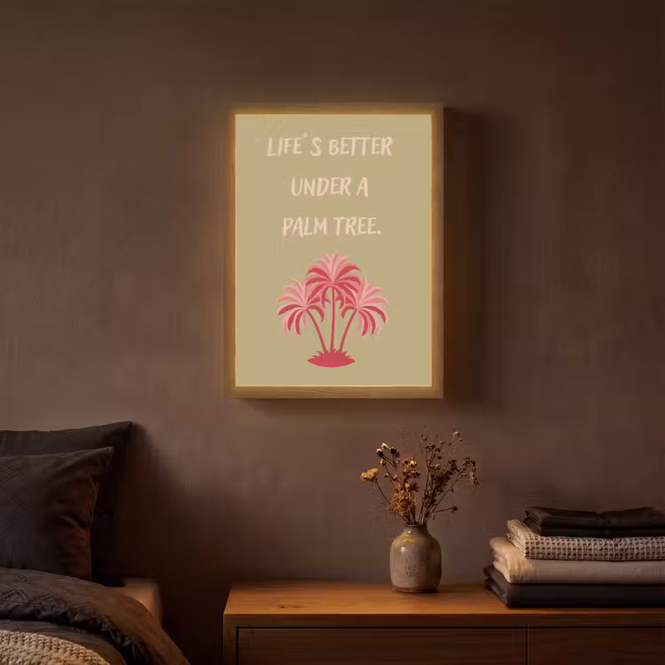 Lightbox - Wandlamp - Groen - Zomer - Quote - Palmboom — 3