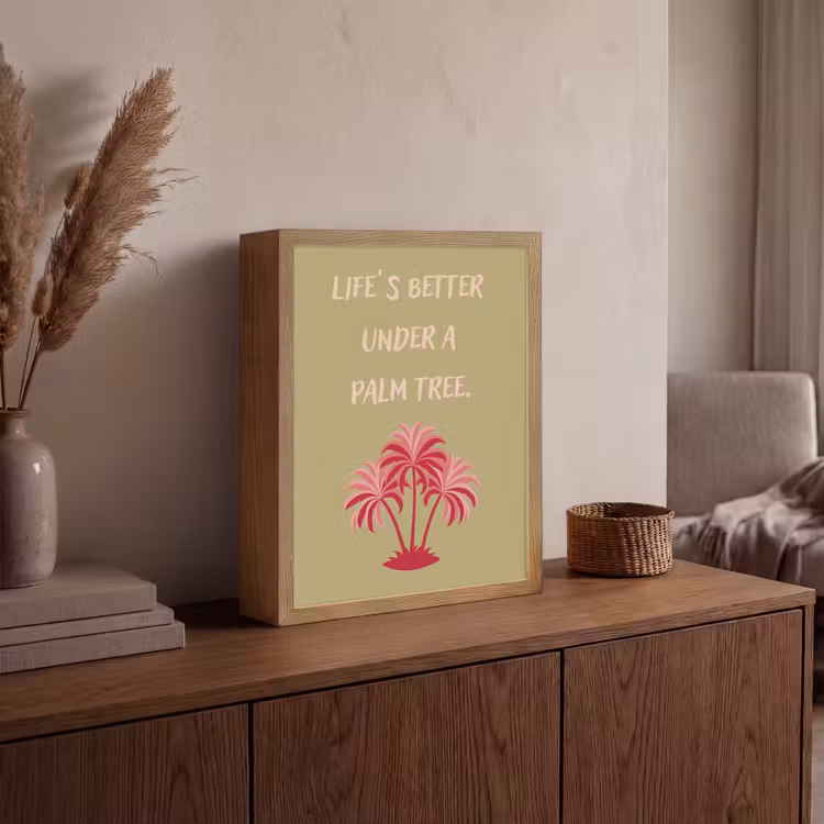 Lightbox - Wandlamp - Groen - Zomer - Quote - Palmboom — 4