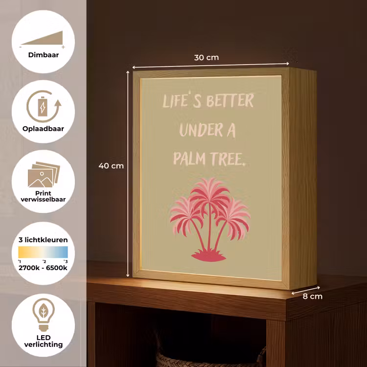 Lightbox - Wandlamp - Groen - Zomer - Quote - Palmboom — 9