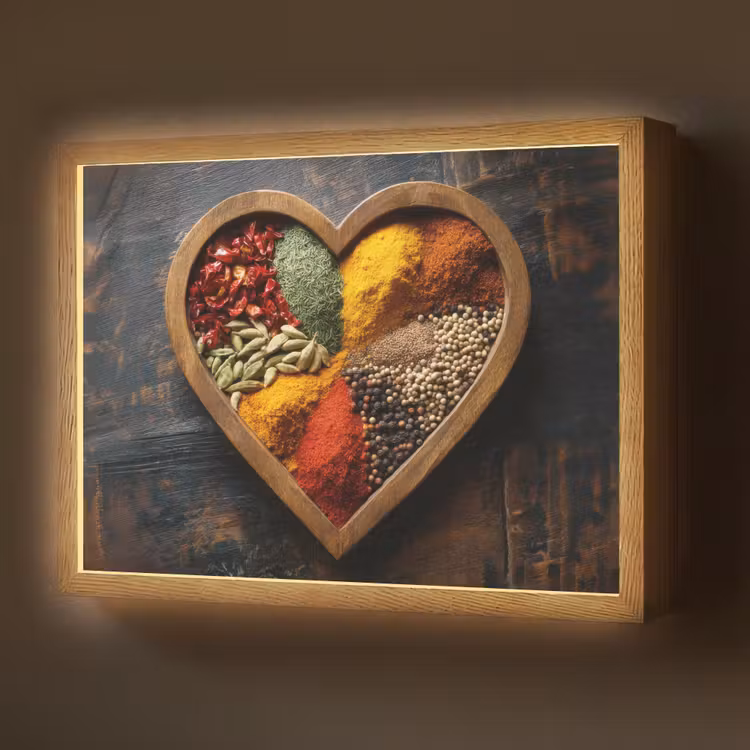 Lightbox - Wandlamp - Houten - Hart - Kleurrijke - Specerijen — 1