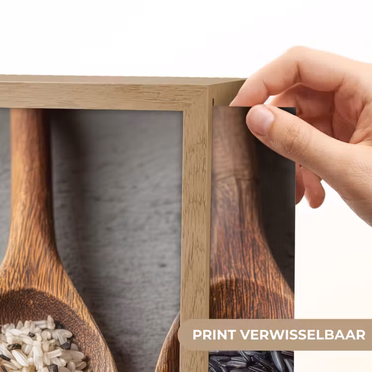 Lightbox - Wandlamp - Houten - Lepels - Rijst - Zaden — 5