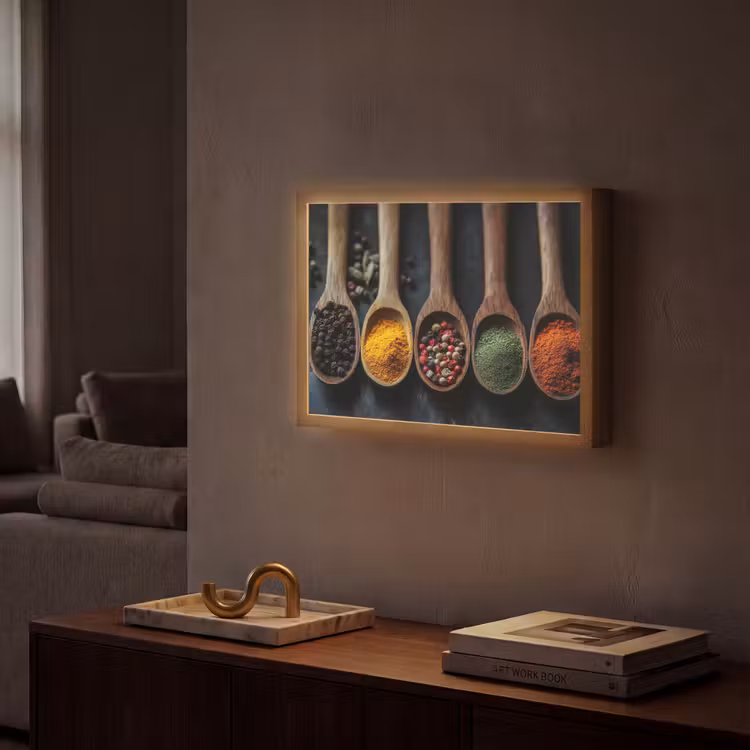 Lightbox - Wandlamp - Houten - Lepels - Specerijen - Kruiden — 2