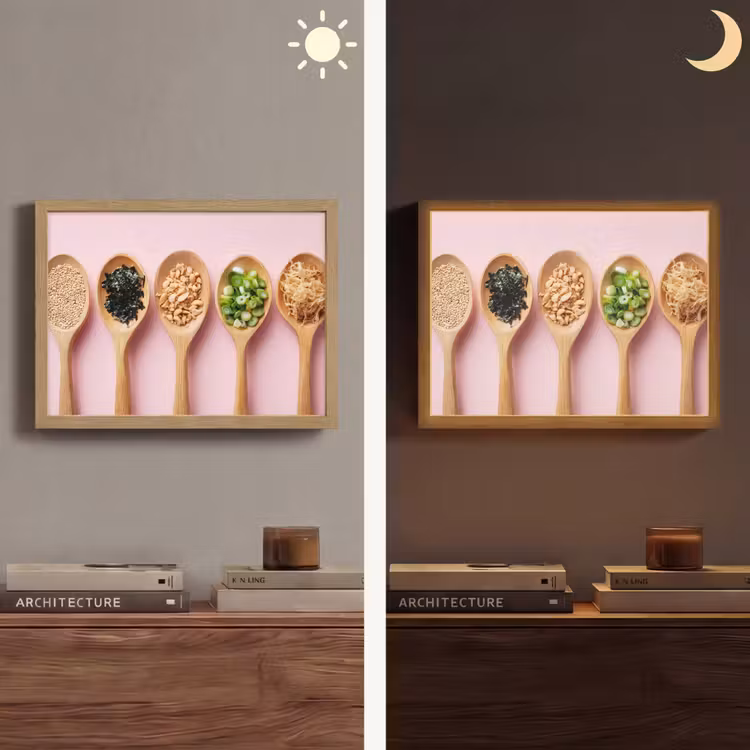Lightbox - Wandlamp - Ingrediënten - Lepels - Hout - Roze — 6