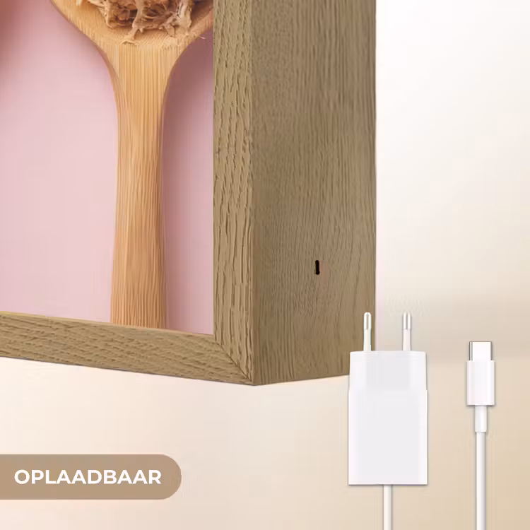 Lightbox - Wandlamp - Ingrediënten - Lepels - Hout - Roze — 7
