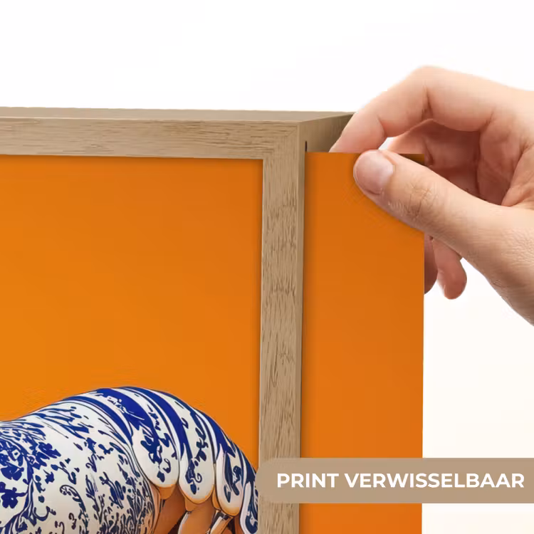 Lightbox - Wandlamp - Kreeft - Delftsblauw - Schild - Stoer - Oranje — 5