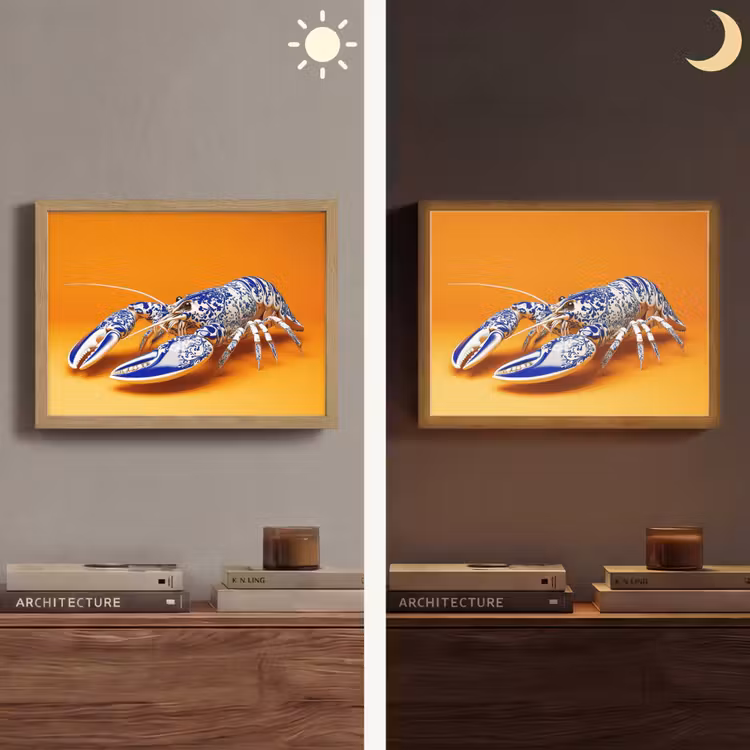 Lightbox - Wandlamp - Kreeft - Delftsblauw - Schild - Stoer - Oranje — 6
