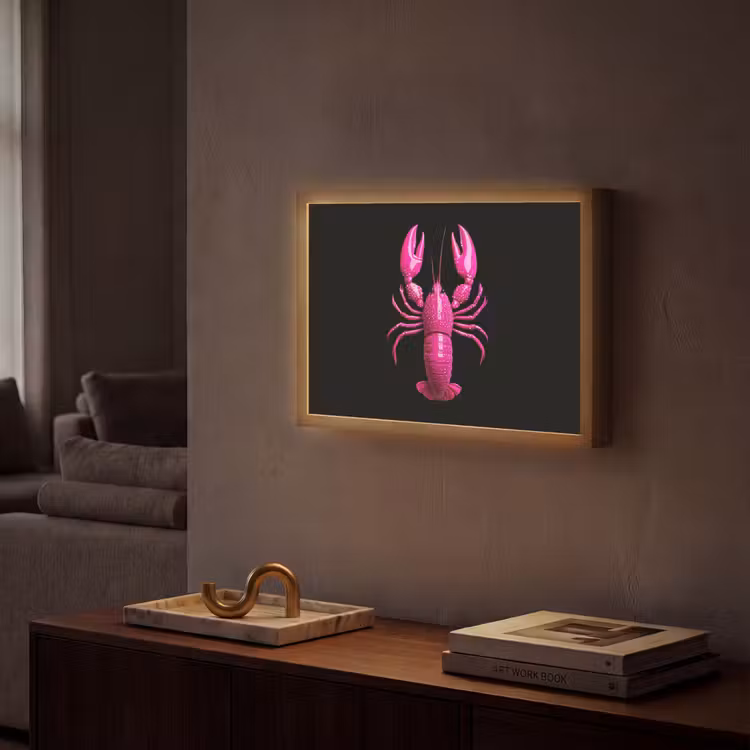 Lightbox - Wandlamp - Kreeft - Felroze - Stippen - Opvallend — 2