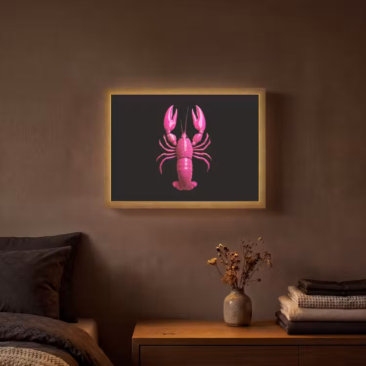Lightbox - Wandlamp - Kreeft - Felroze - Stippen - Opvallend — 3
