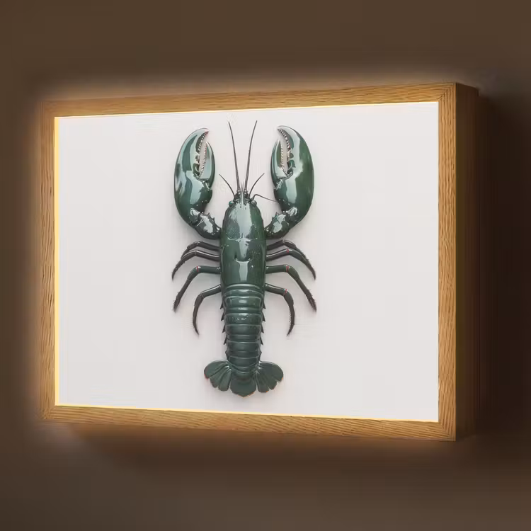 Lightbox - Wandlamp - Kreeft - Glossier - Groen - Wit — 1