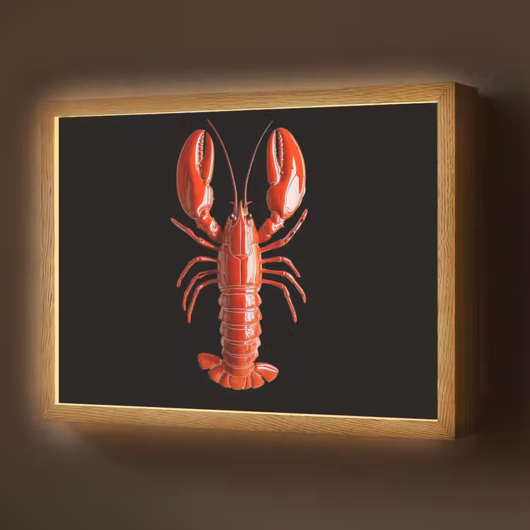 Lightbox - Wandlamp - Kreeft - Glossier Rood - Zwart — 1