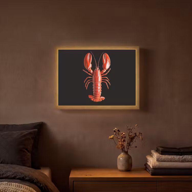Lightbox - Wandlamp - Kreeft - Glossier Rood - Zwart — 3