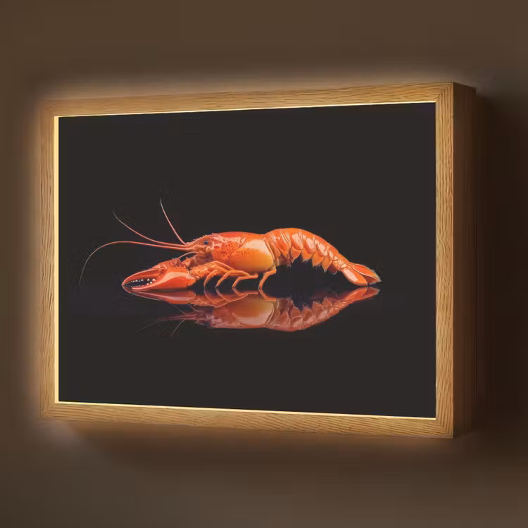 Lightbox - Wandlamp - Kreeft - Oranje - Zwart - Opvallend — 1