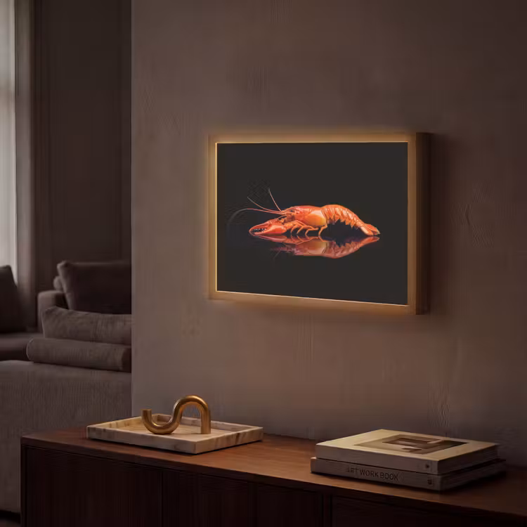 Lightbox - Wandlamp - Kreeft - Oranje - Zwart - Opvallend — 2