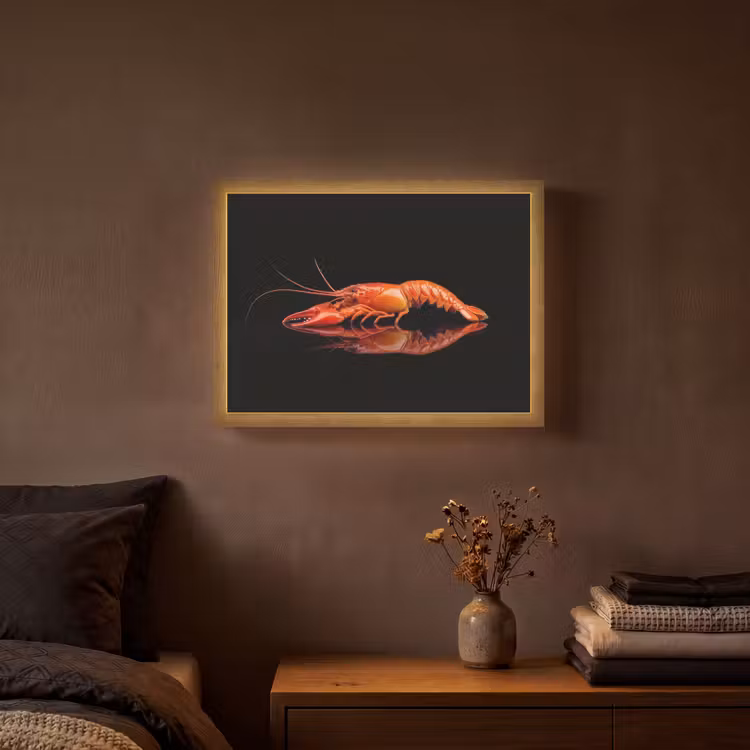 Lightbox - Wandlamp - Kreeft - Oranje - Zwart - Opvallend — 3