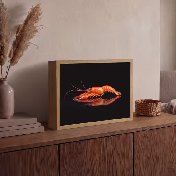 Lightbox - Wandlamp - Kreeft - Oranje - Zwart - Opvallend — 4