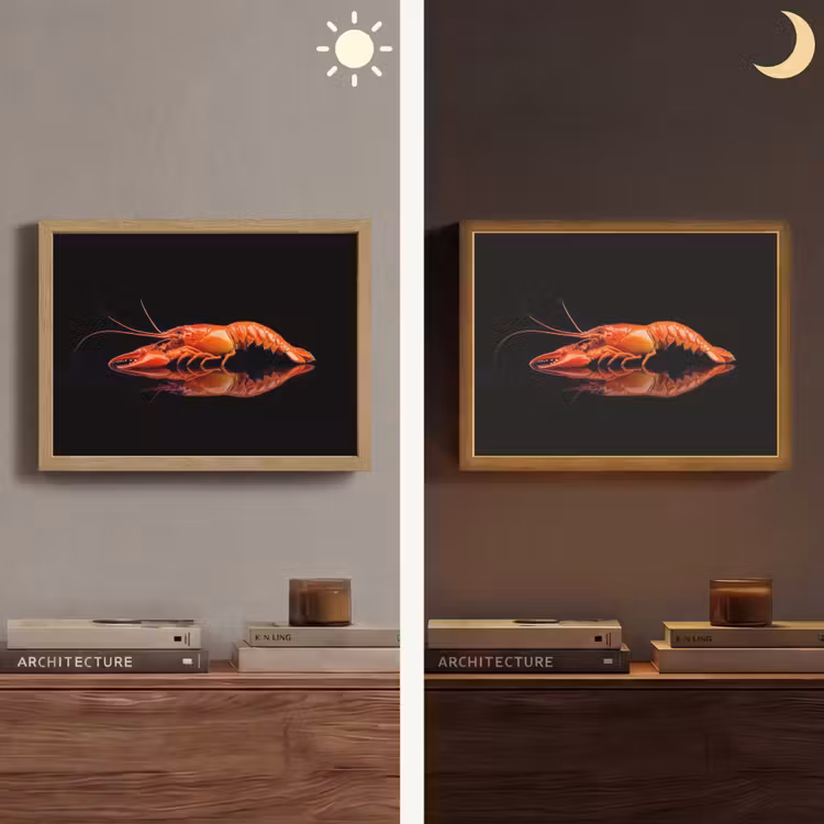 Lightbox - Wandlamp - Kreeft - Oranje - Zwart - Opvallend — 6