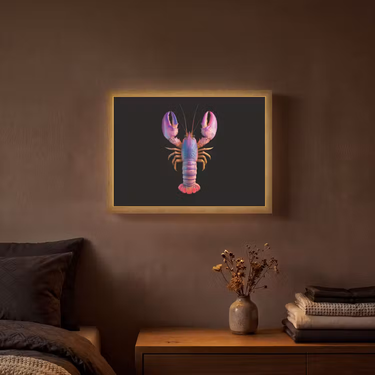 Lightbox - Wandlamp - Kreeft - Paars - Roze - Zwart - Stippen - Lila — 3