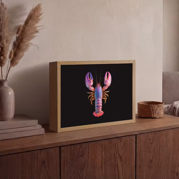 Lightbox - Wandlamp - Kreeft - Paars - Roze - Zwart - Stippen - Lila — 4