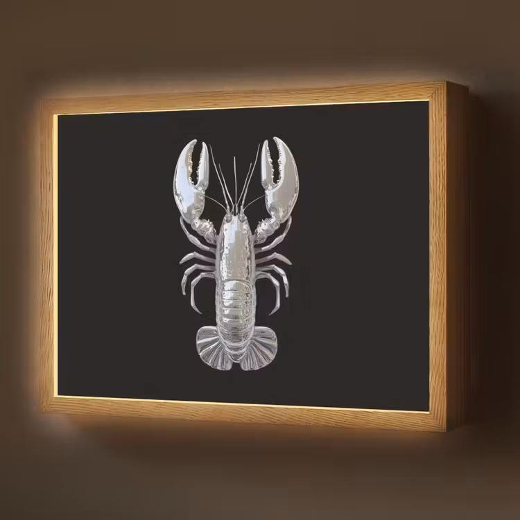 Lightbox - Wandlamp - Kreeft - Zilver - Metallic - Luxe — 1