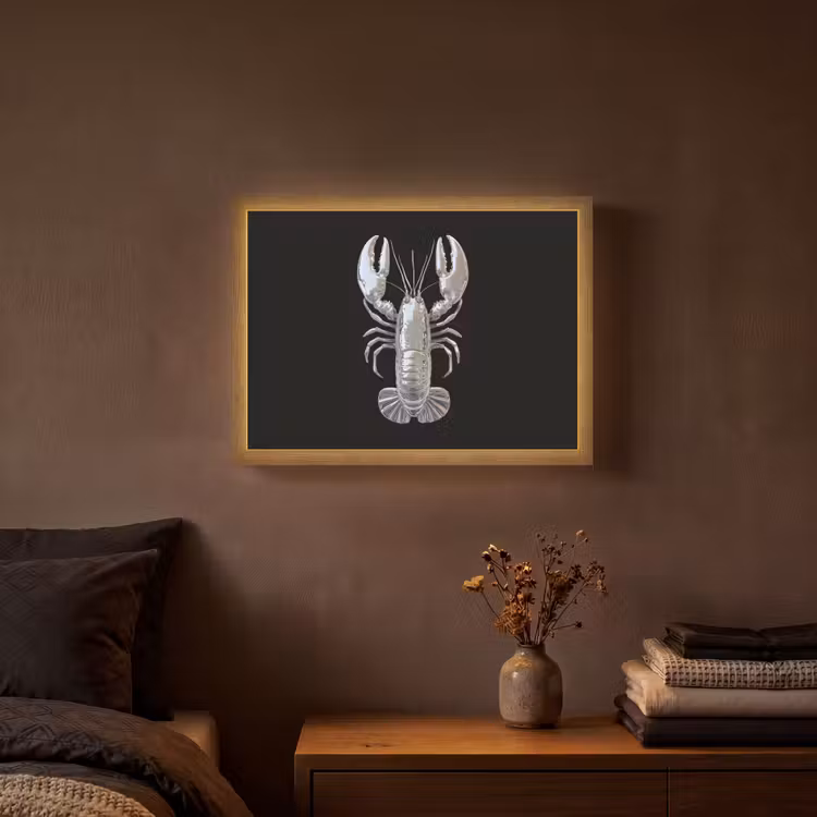 Lightbox - Wandlamp - Kreeft - Zilver - Metallic - Luxe — 3