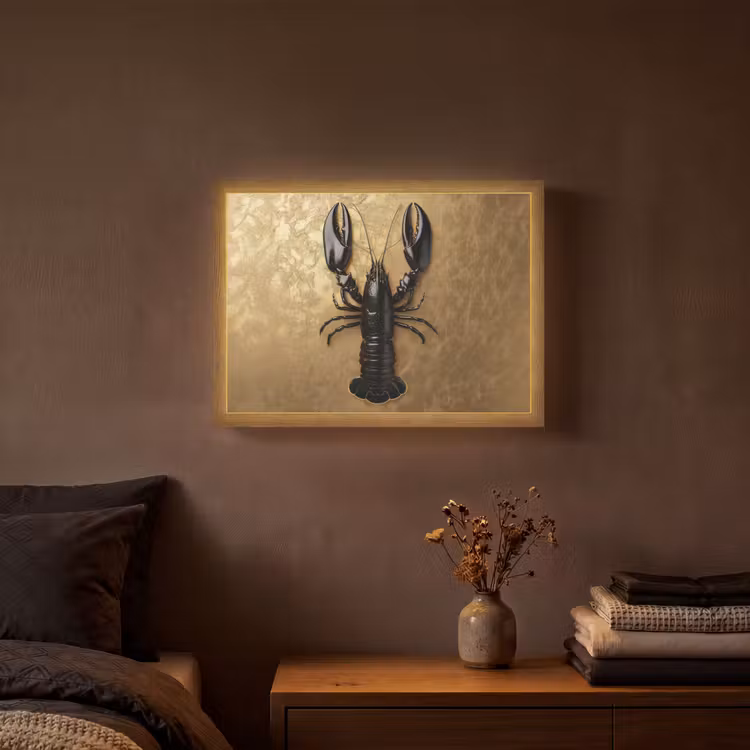 Lightbox - Wandlamp - Kreeft - Zwart - Goud - Luxe — 3