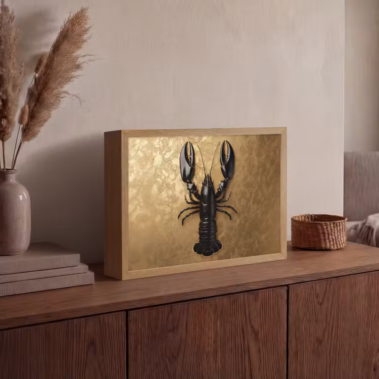 Lightbox - Wandlamp - Kreeft - Zwart - Goud - Luxe — 4