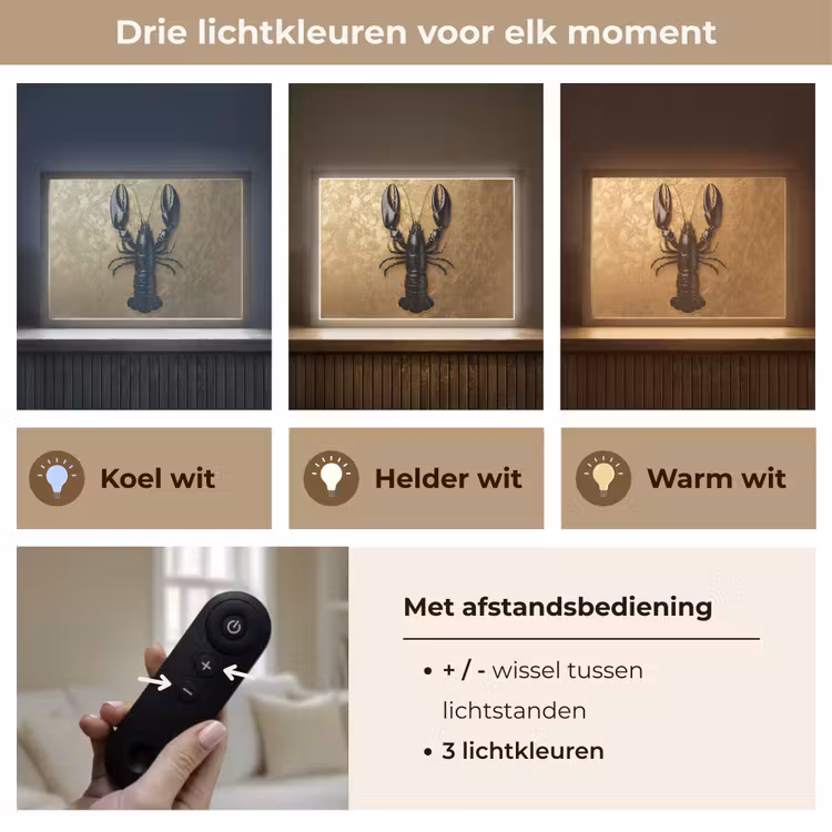 Lightbox - Wandlamp - Kreeft - Zwart - Goud - Luxe — 8