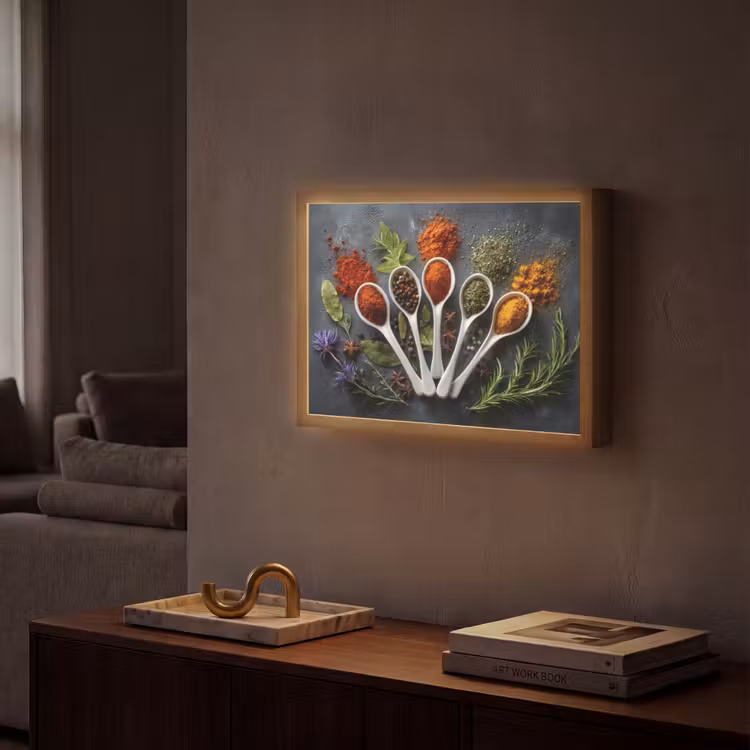 Lightbox - Wandlamp - Lepels - Wit - Poeder - Kruiden — 2