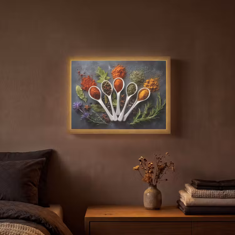 Lightbox - Wandlamp - Lepels - Wit - Poeder - Kruiden — 3