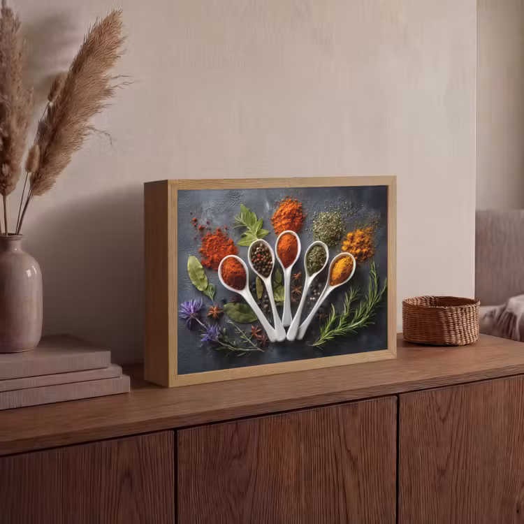 Lightbox - Wandlamp - Lepels - Wit - Poeder - Kruiden — 4