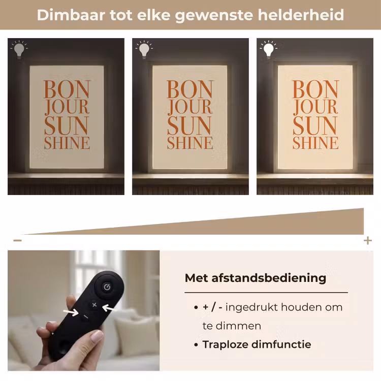 Lightbox - Wandlamp - Oranje - Quote - Sun — 8