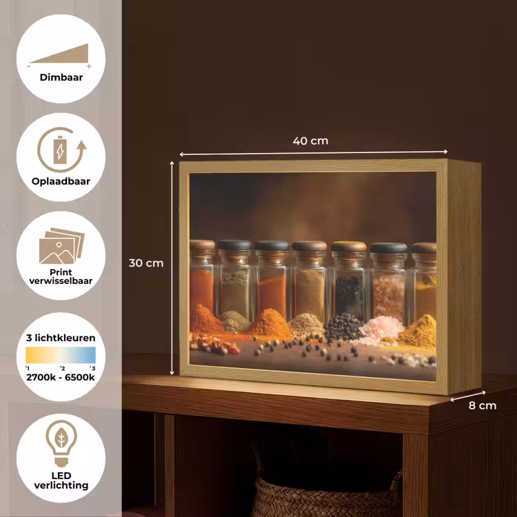 Lightbox - Wandlamp - Potjes - Kruiden - Specerijen - Korrels — 10