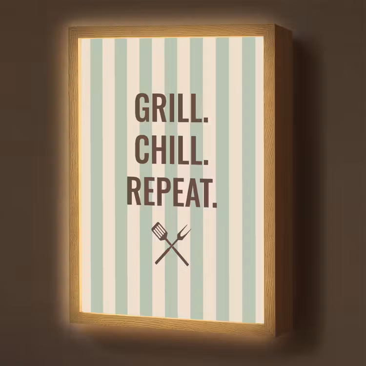 Lightbox - Wandlamp - Quote - Strepen - Grill — 1