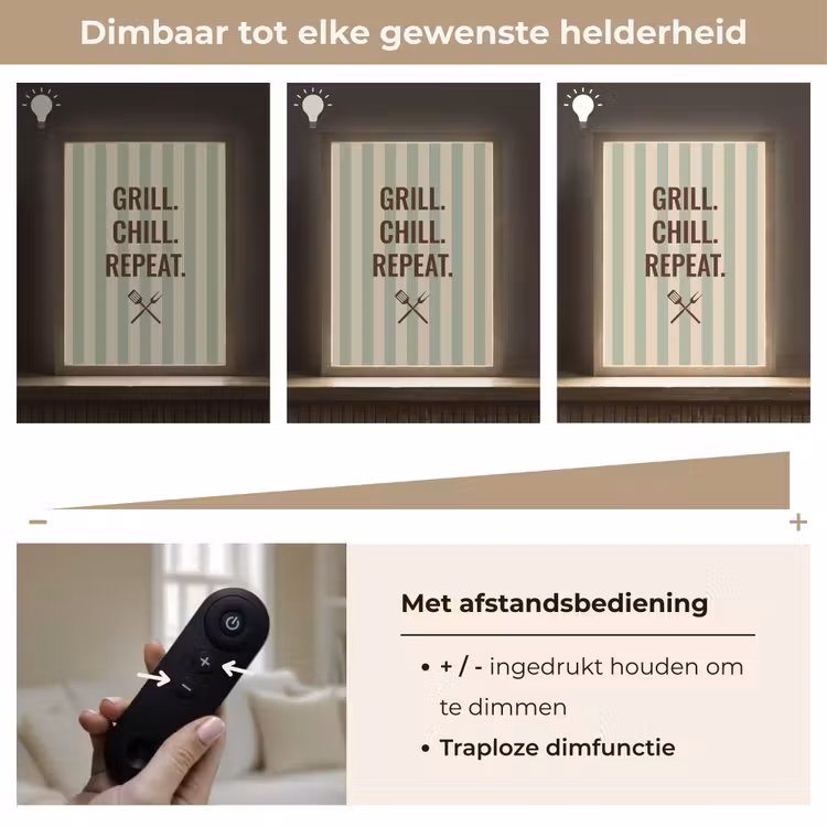 Lightbox - Wandlamp - Quote - Strepen - Grill — 8