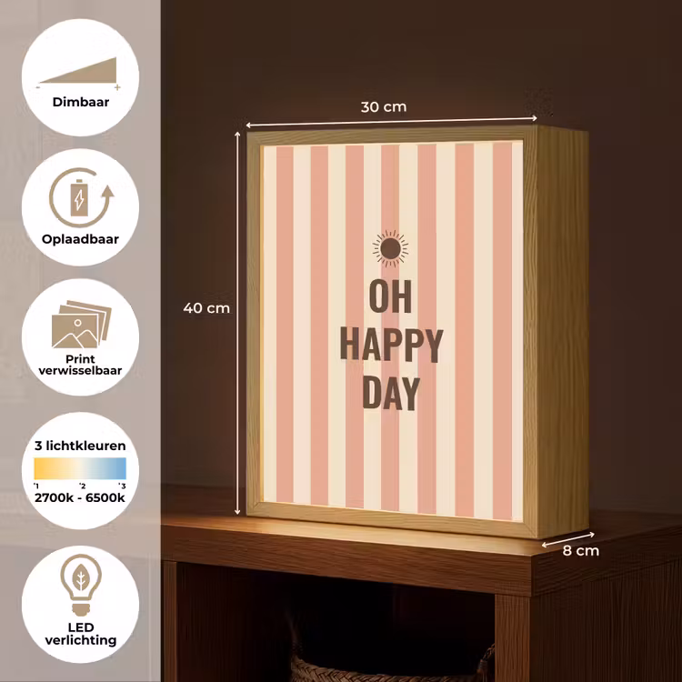 Lightbox - Wandlamp - Quote - Zomer - Strepen — 9