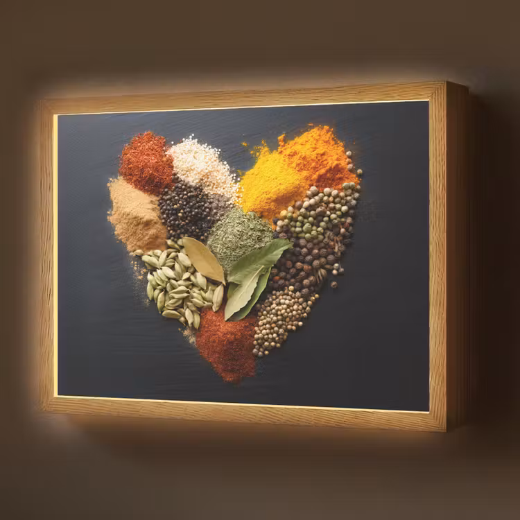 Lightbox - Wandlamp - Specerijen - Mix - Hartvorm - Zwart — 1