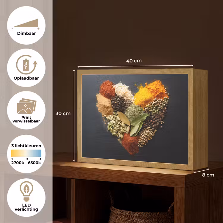 Lightbox - Wandlamp - Specerijen - Mix - Hartvorm - Zwart — 10