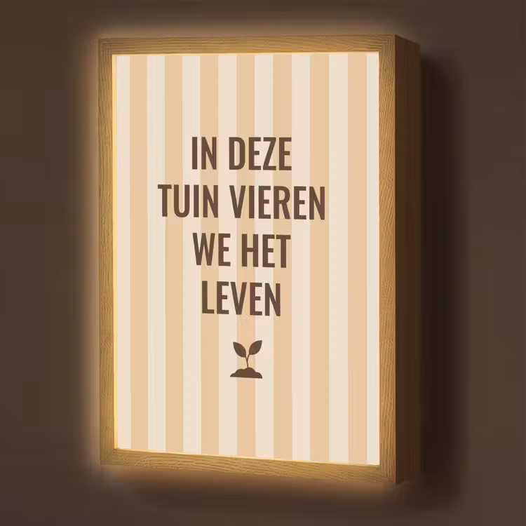 Lightbox - Wandlamp - Tuin - Quote - Strepen - Zomer — 1