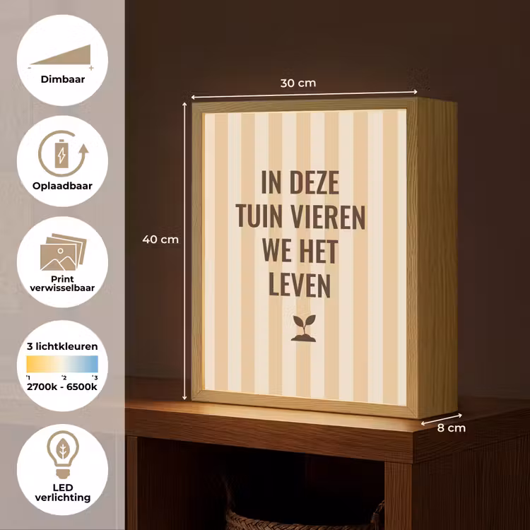 Lightbox - Wandlamp - Tuin - Quote - Strepen - Zomer — 9