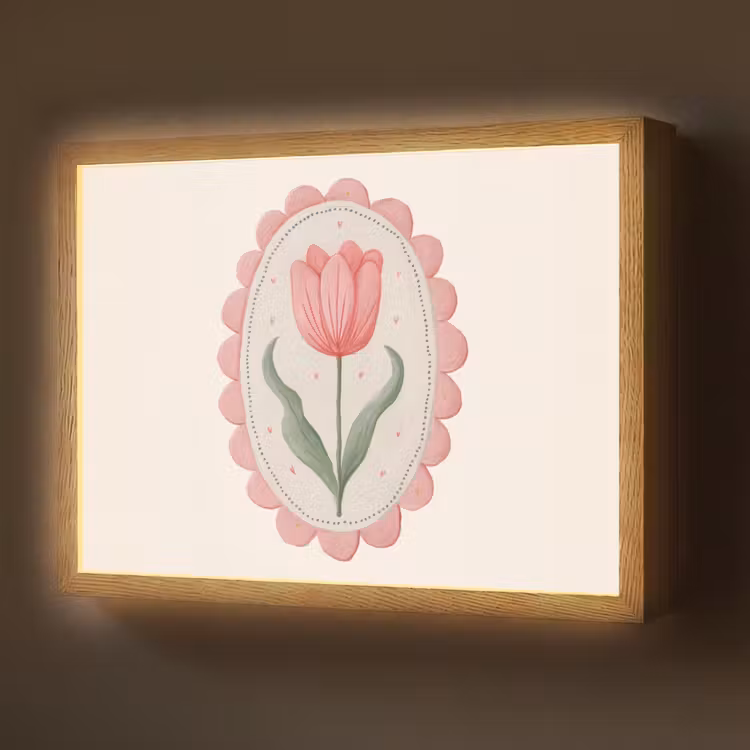 Lightbox - Wandlamp - Tulp - Lijst - Ovaal - Illustratie — 1