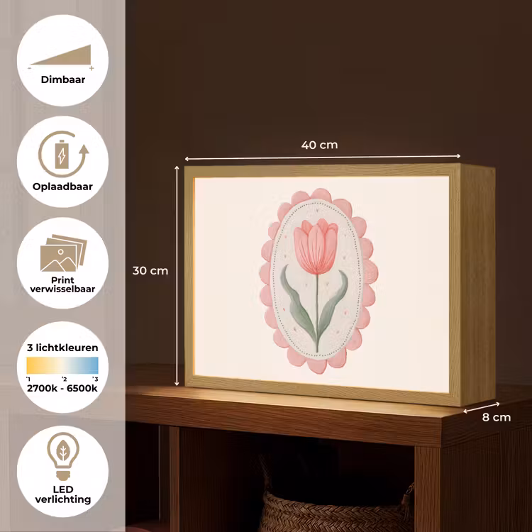 Lightbox - Wandlamp - Tulp - Lijst - Ovaal - Illustratie — 10