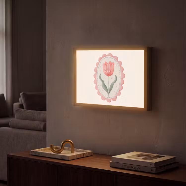 Lightbox - Wandlamp - Tulp - Lijst - Ovaal - Illustratie — 2