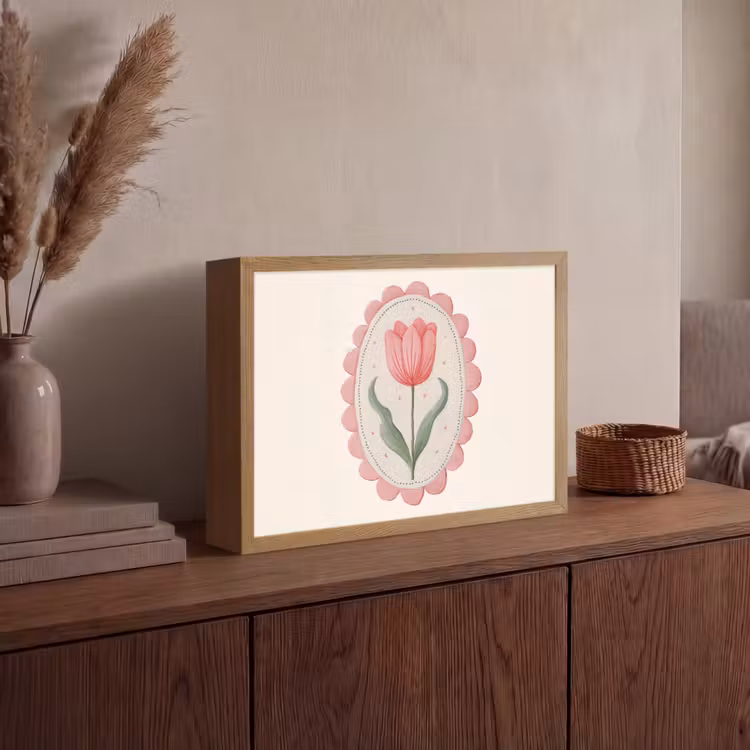 Lightbox - Wandlamp - Tulp - Lijst - Ovaal - Illustratie — 4