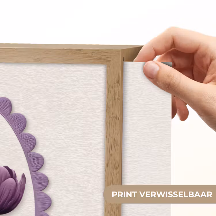 Lightbox - Wandlamp - Tulpen - Paars - Lijst - Bladeren — 5