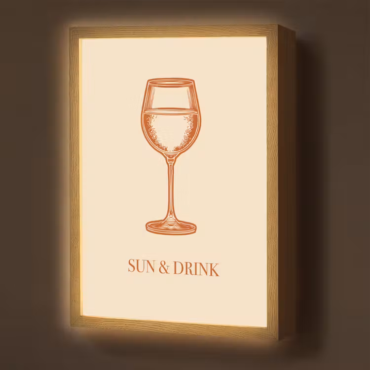 Lightbox - Wandlamp - Wijn - Zomer - Quote - Oranje — 1